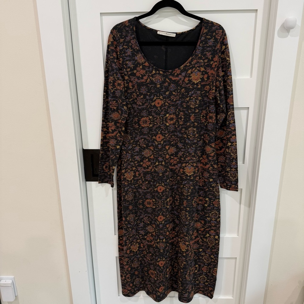 Peruvian Connection Dynasty Floral Dress Midi Dress vintage Persian textile L